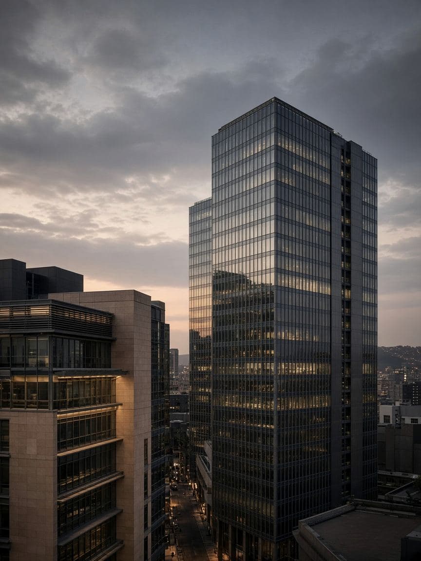Contemporary commercial architecture in an African city