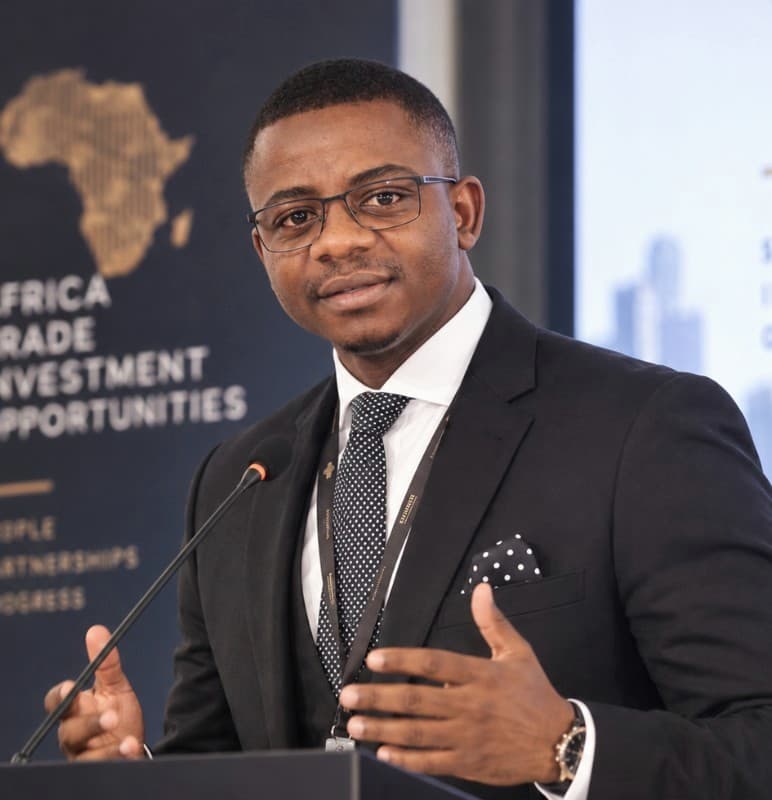 Calvin Themba Makhubela, Chief Executive Officer of Orison Services, speaking at a business forum